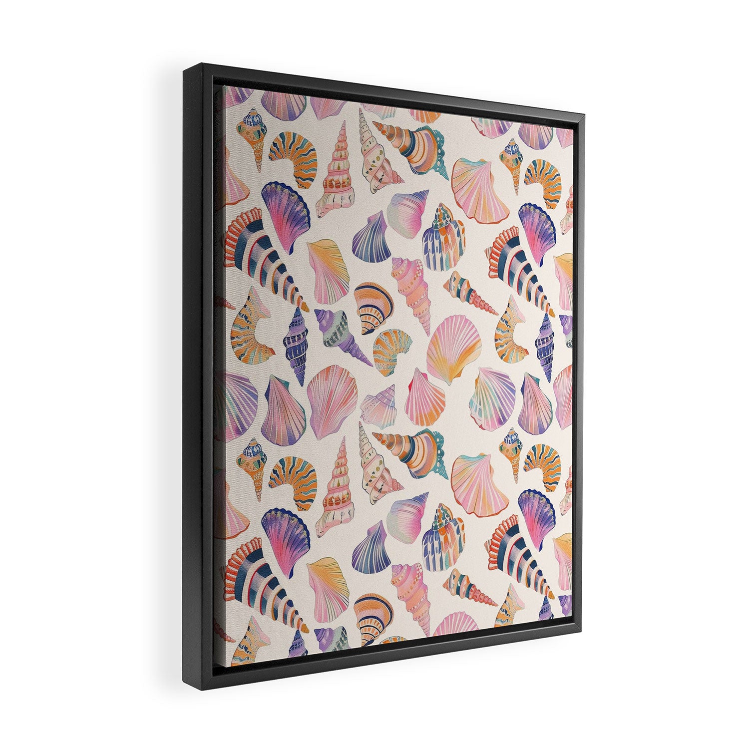 Colorful Sea Shells Spiritual Feminine Seashore Animal Print Framed Canvas Print Gallery Image 2