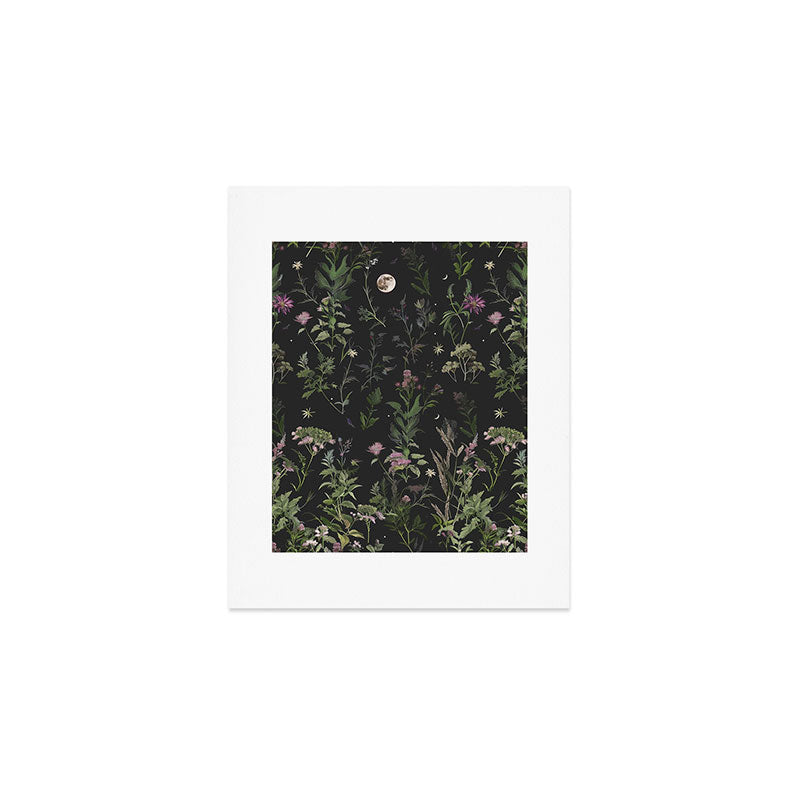 Full Moon Forest - Nighttime Botanical Garden Art Print Gallery Image 1