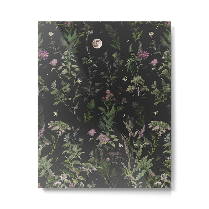 Full Moon Forest - Nighttime Botanical Garden Metal Print Gallery Image 1