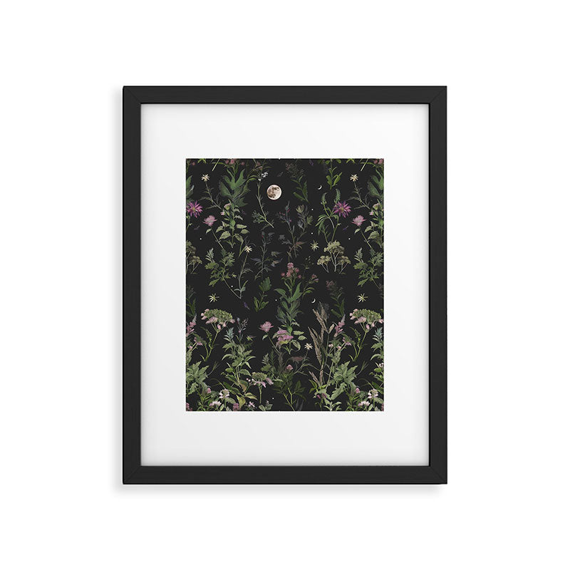 Full Moon Forest - Nighttime Botanical Garden Framed Art Print Gallery Image 5