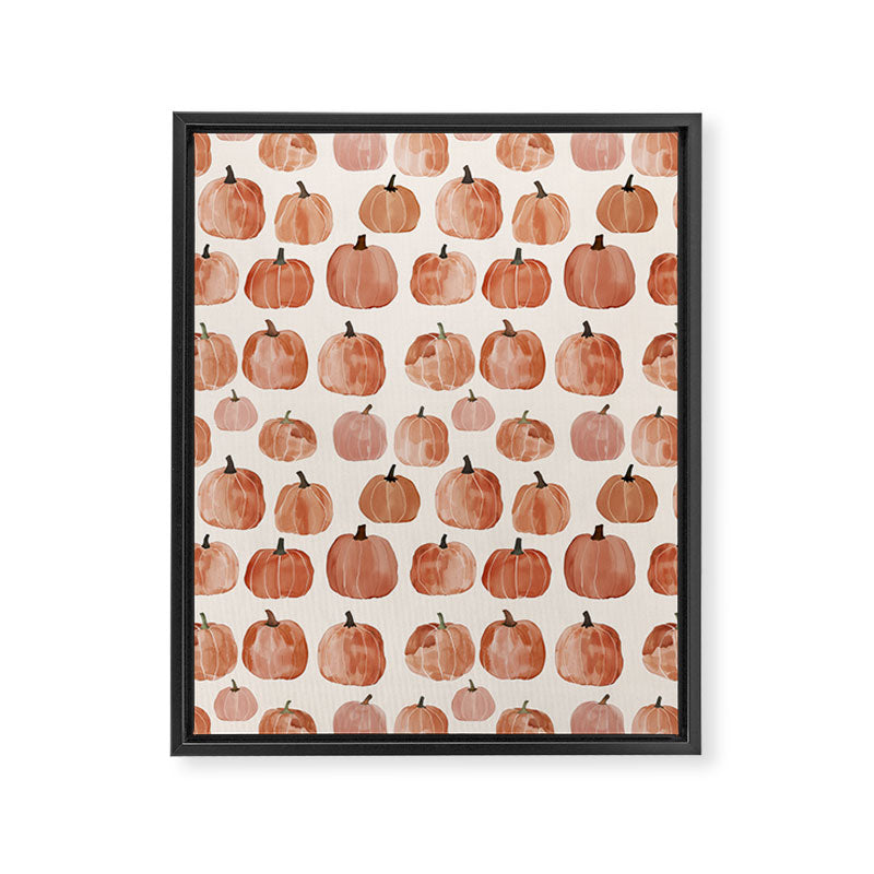 Mini Pumpkins Boho Autumn Cozy Fall Watercolor Illustration Framed Canvas Print Gallery Image 6