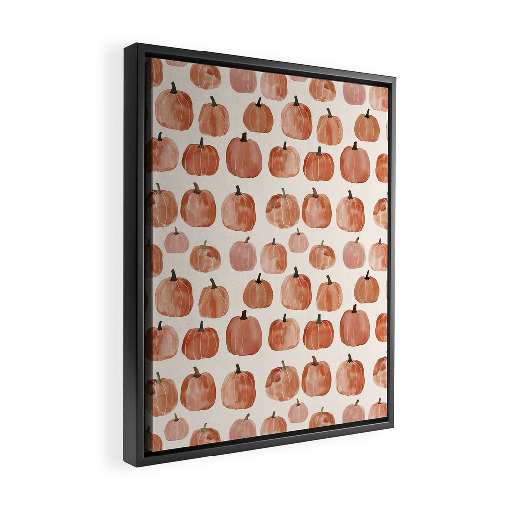Mini Pumpkins Boho Autumn Cozy Fall Watercolor Illustration Framed Canvas Print Gallery Image 2