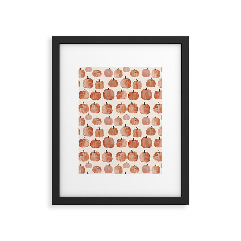 Mini Pumpkins Boho Autumn Cozy Fall Watercolor Illustration Framed Art Print Gallery Image 5