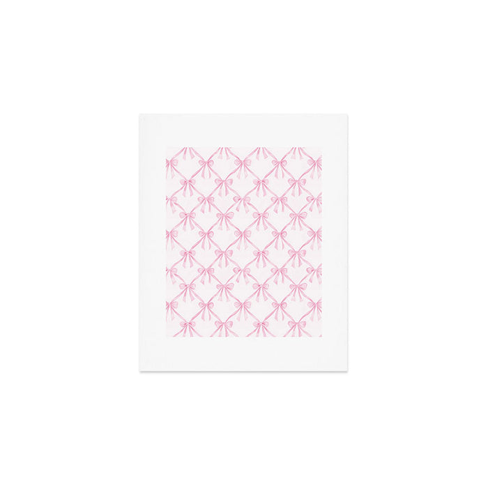 Pastel Pink Bows Coquette Aesthetic Vintage Romantic Feminine Preppy Bedroom Art Print Gallery Image 1