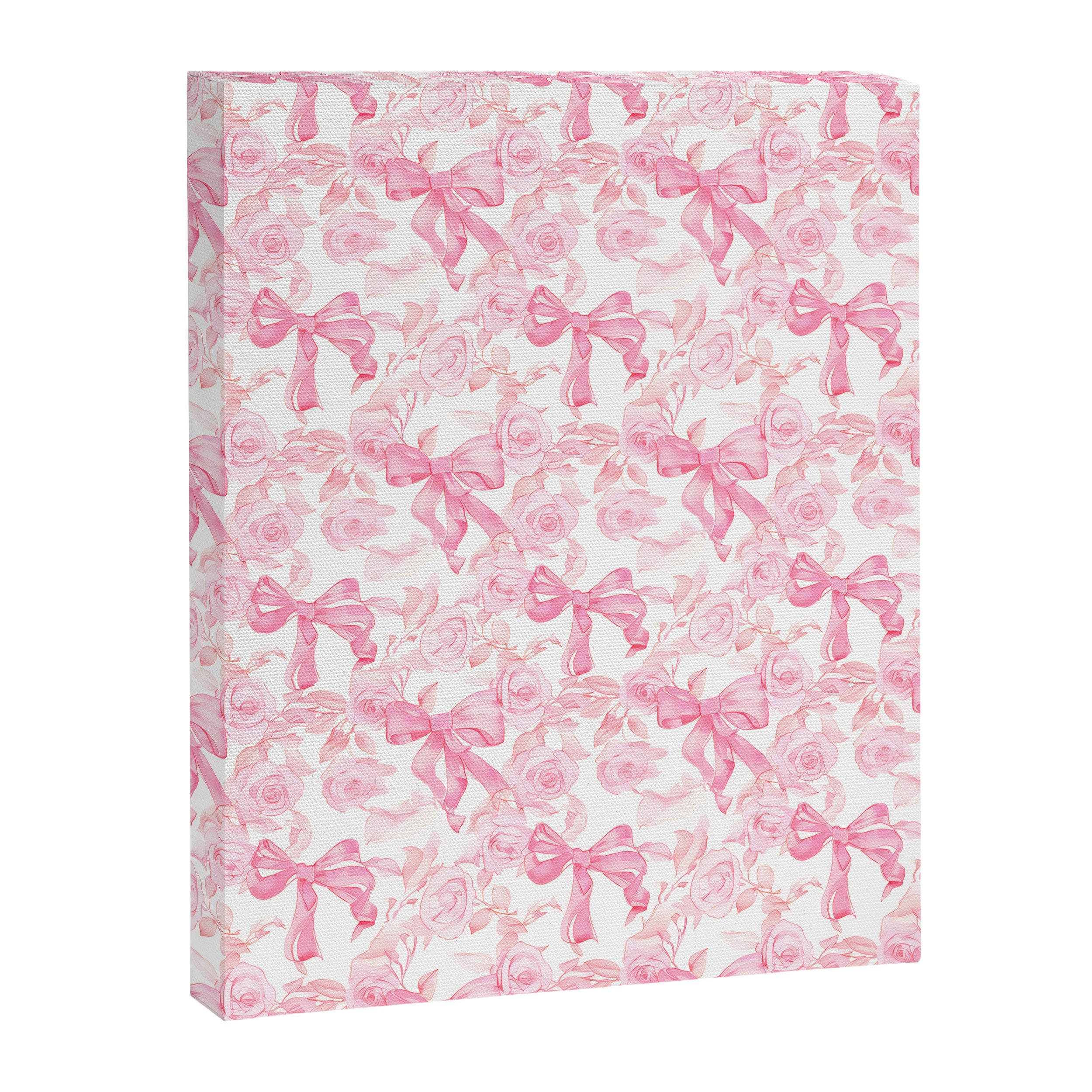 Pink bows and roses garden coquette aesthetic Canvas Print Gallery Image 8