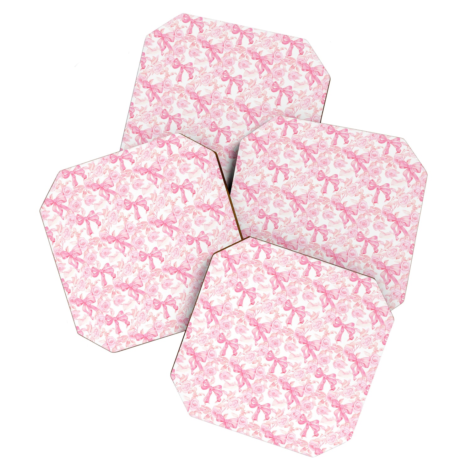 Pink bows and roses garden coquette aesthetic Coaster Gallery Image 1