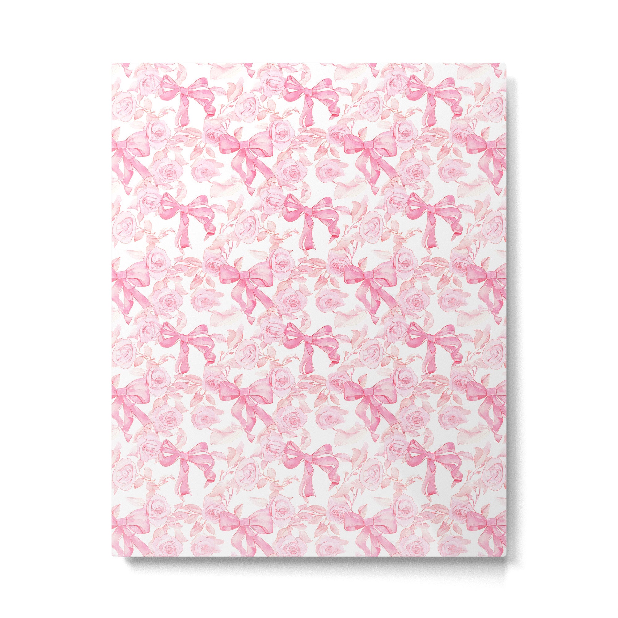 Pink bows and roses garden coquette aesthetic Metal Print Gallery Image 6