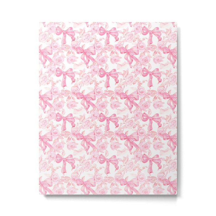 Pink bows and roses garden coquette aesthetic Metal Print Gallery Image 1