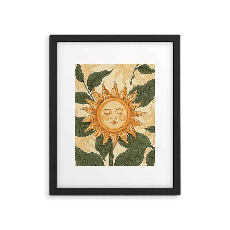 Sunflower Face - Dreaming Framed Art Print Gallery Image 5