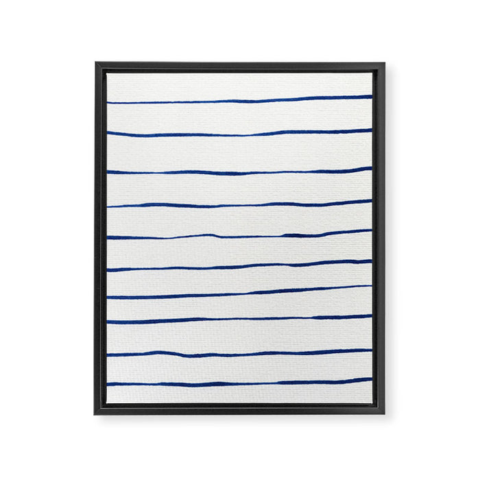 Blue Stripes Framed Canvas Print Gallery Image 1