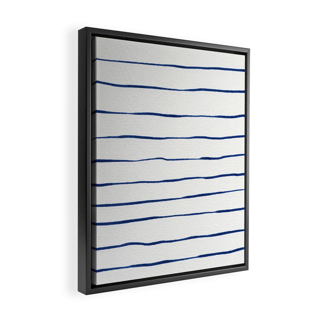 Blue Stripes Framed Canvas Print Gallery Image 2
