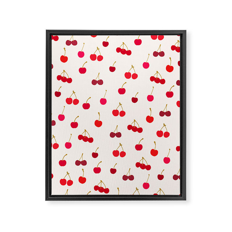 Cherries Pattern Framed Canvas Print Gallery Image 6