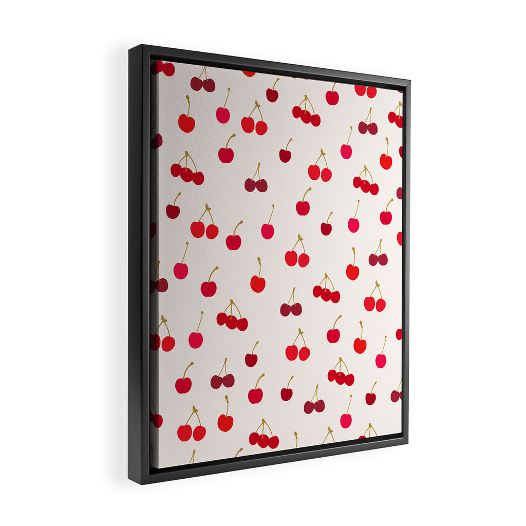 Cherries Pattern Framed Canvas Print Gallery Image 2