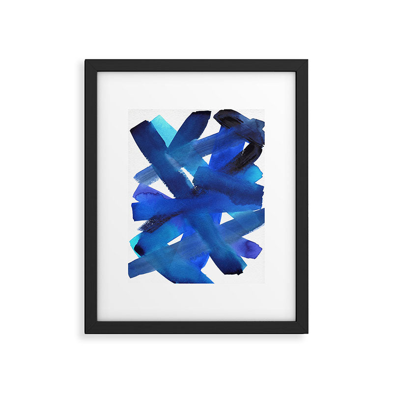 Superwatercolor Multiblue Framed Art Print Gallery Image 6
