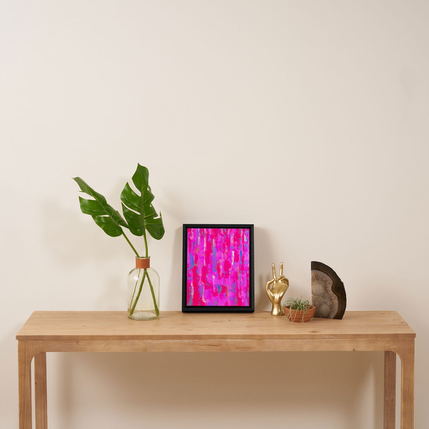 Vibrant Pink Framed Canvas Print Gallery Image 4