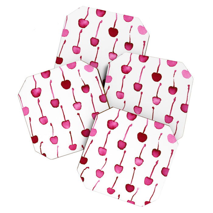 Watercolor Cherries Coaster Gallery Image 1