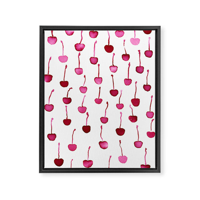 Watercolor Cherries Framed Canvas Print Gallery Image 1