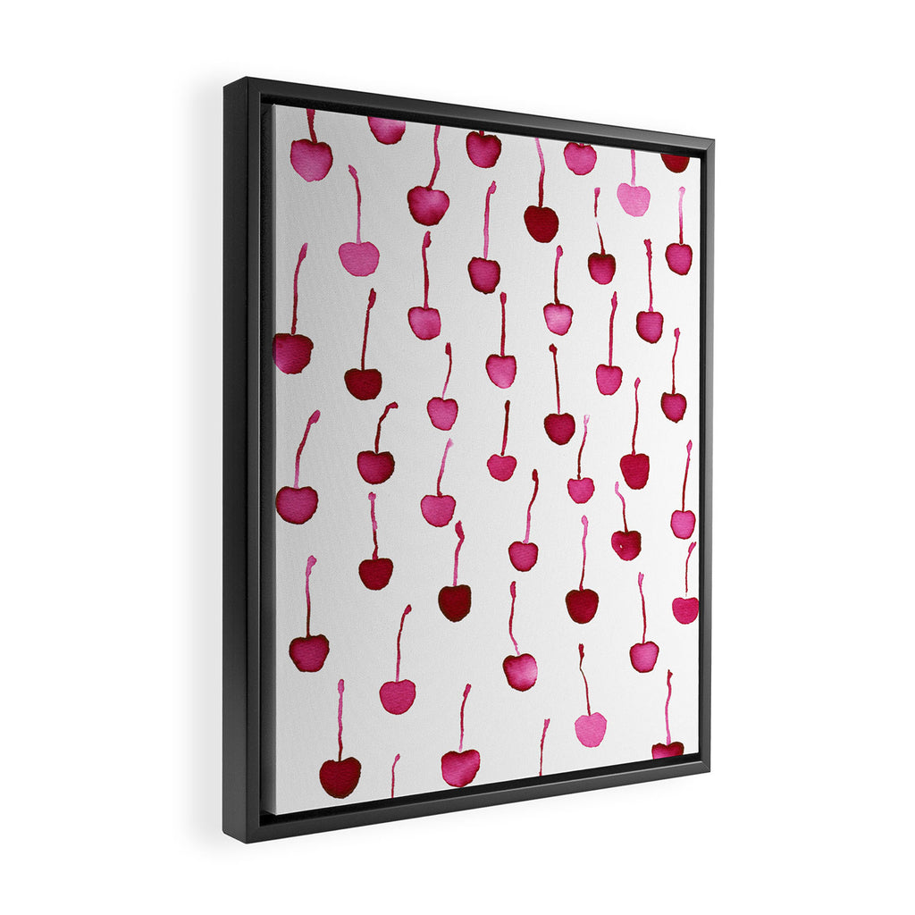 Watercolor Cherries Framed Canvas Print Gallery Image 2