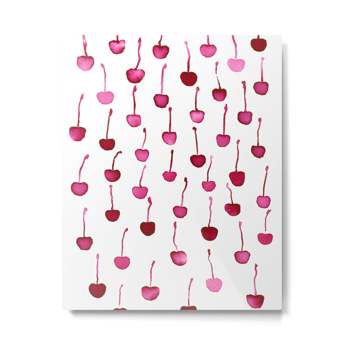 Watercolor Cherries Metal Print Gallery Image 1