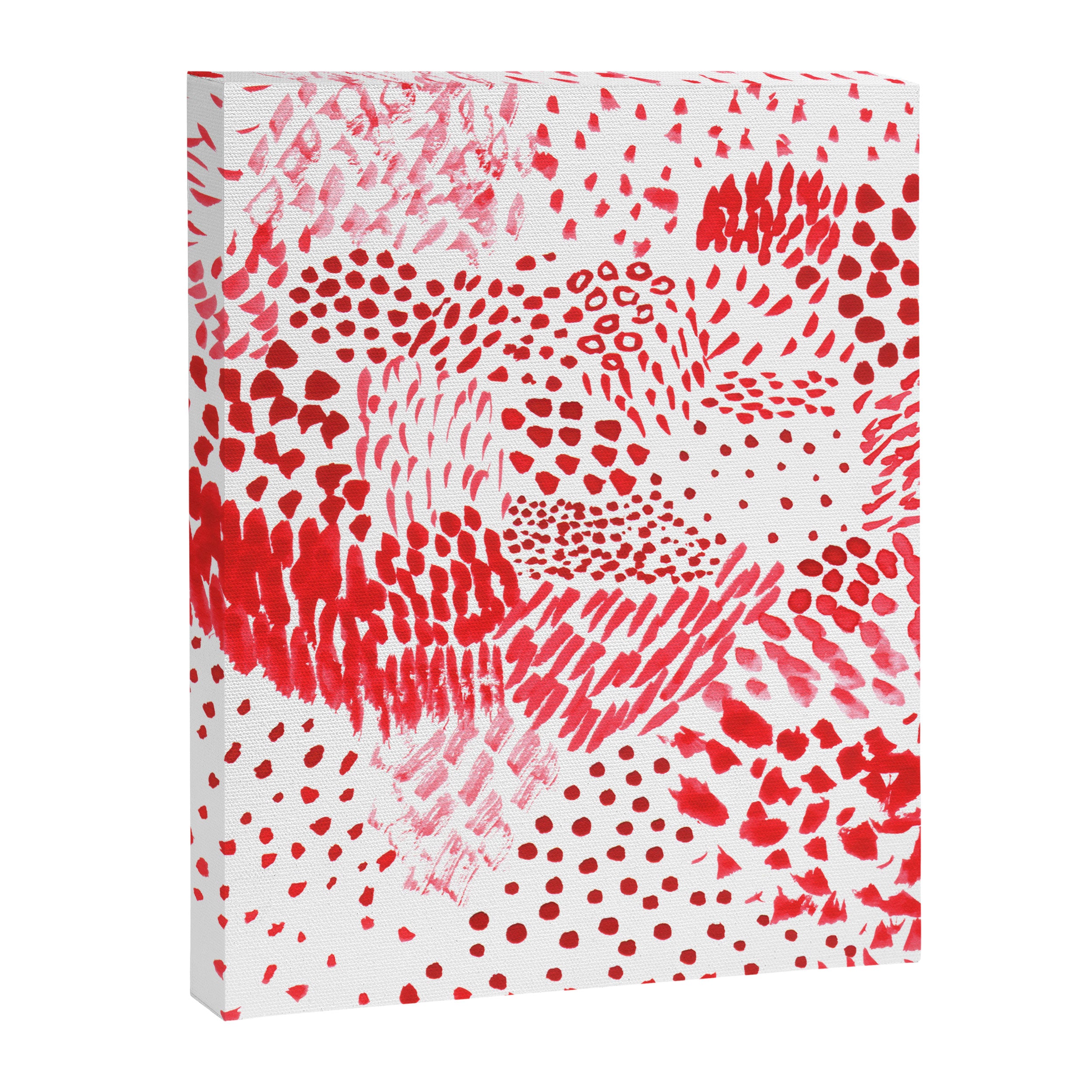 Watercolor Red Rhythm Canvas Print Gallery Image 6