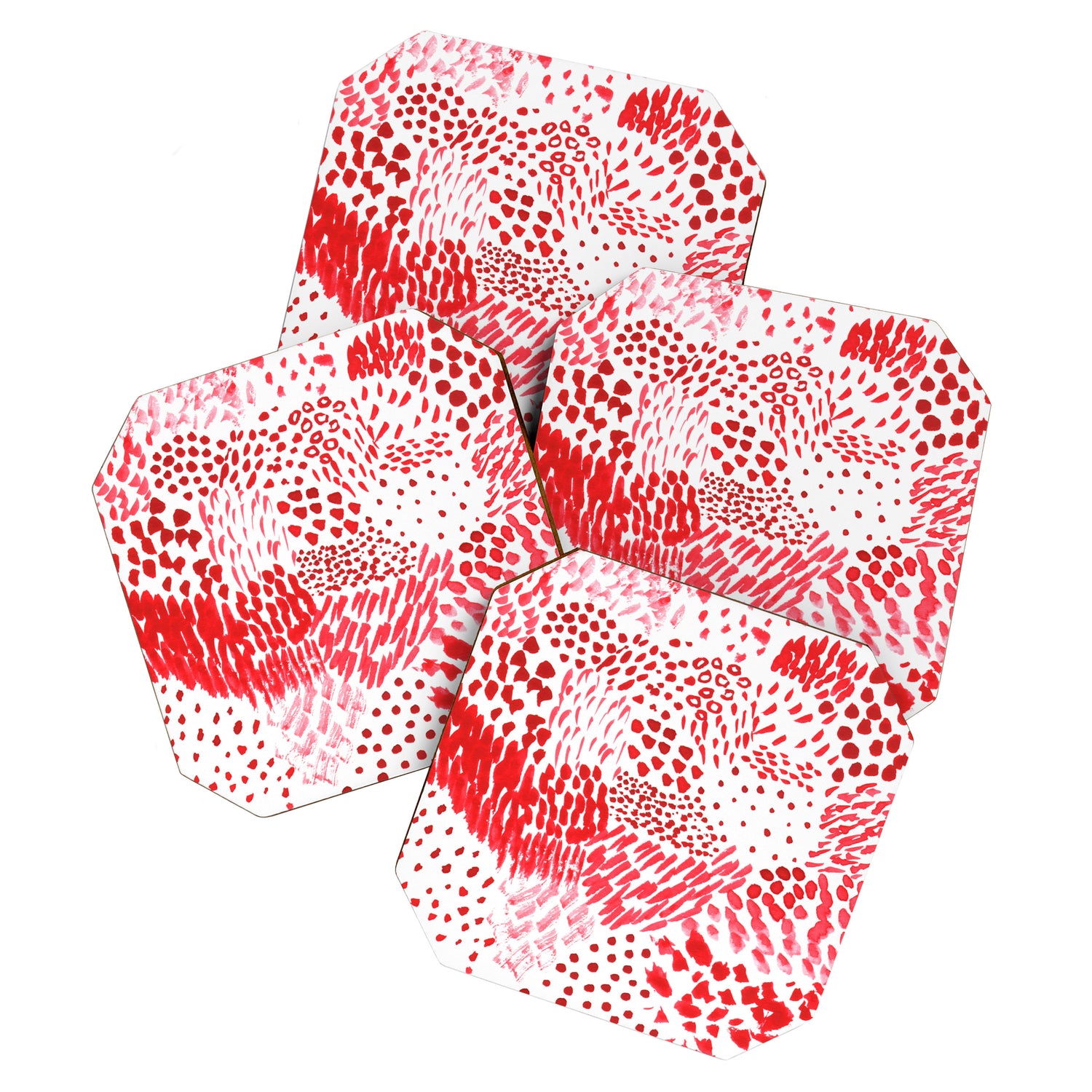Watercolor Red Rhythm Coaster Gallery Image 1