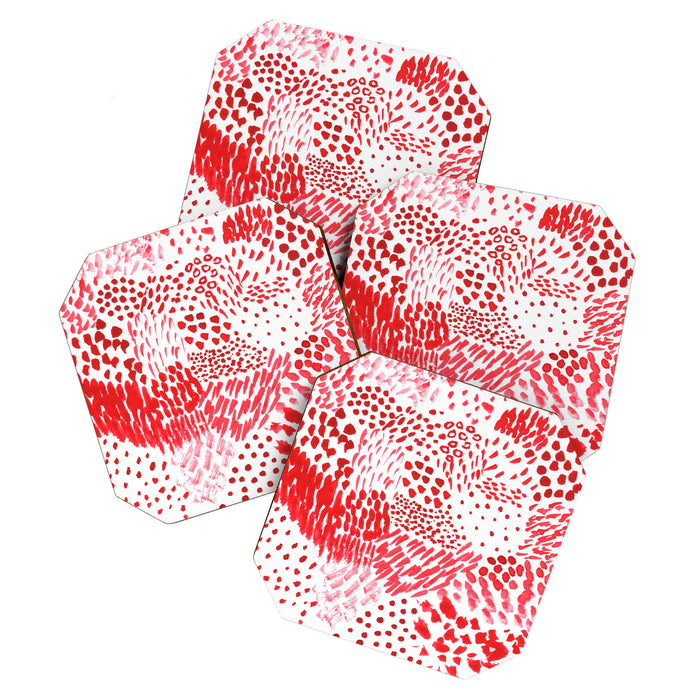 Watercolor Red Rhythm Coaster Gallery Image 1