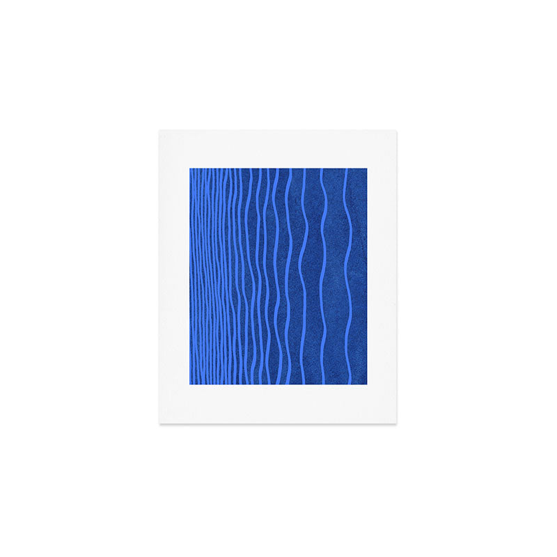Wavy Stripes in Blue Art Print Gallery Image 1