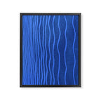 Wavy Stripes in Blue Framed Canvas Print Gallery Image 6