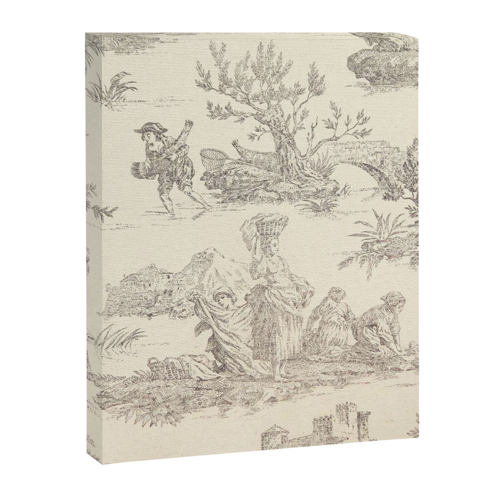 Beige toile de Jouy Canvas Print Gallery Image 8