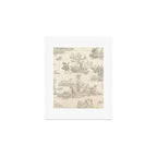 Beige toile de Jouy Art Print Gallery Image 1