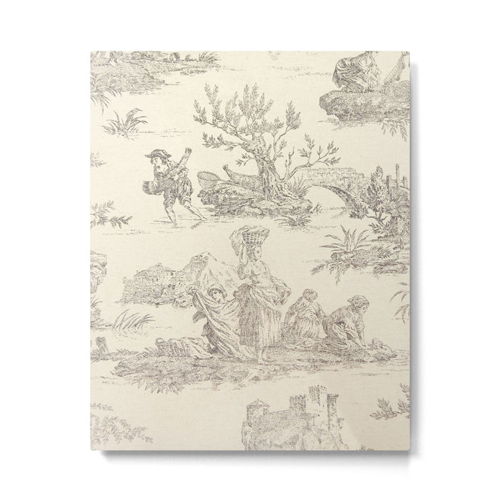 Beige toile de Jouy Metal Print Gallery Image 1