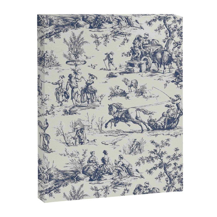 Blue Toile de Jouy Canvas Print Gallery Image 1