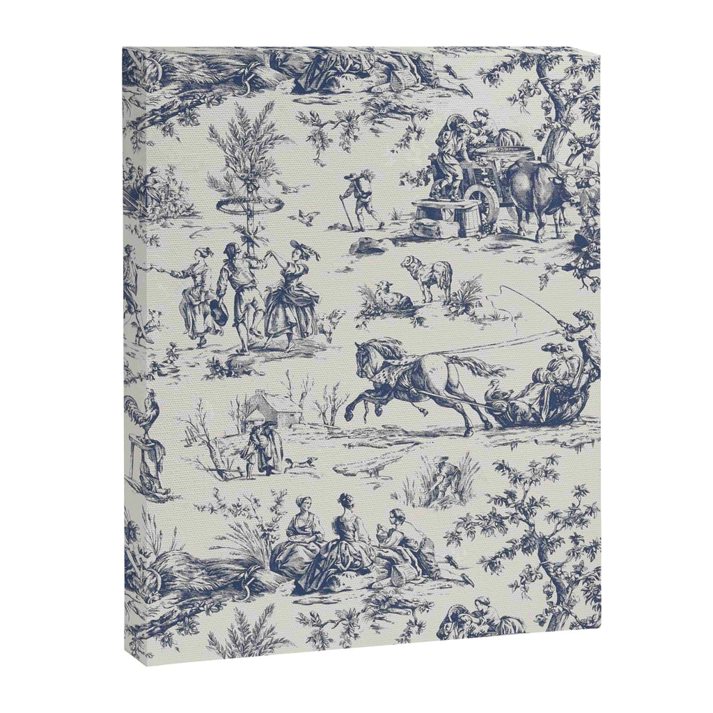 Blue Toile de Jouy Canvas Print Gallery Image 8