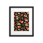Luxury Strawberry Botanical Pattern - Dark Floral Aesthetic Framed Art Print Gallery Image 5