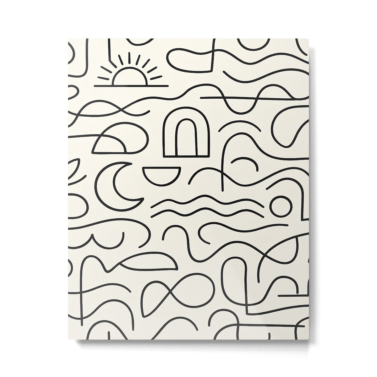 Mediterranean Minimal Line Art Pattern Metal Print Gallery Image 6