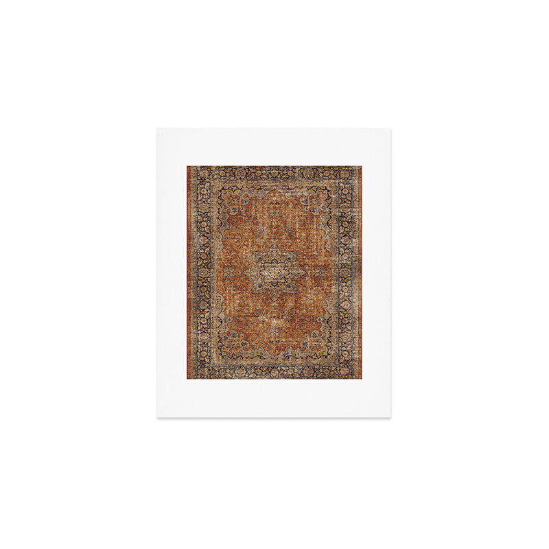 mustard antique rug Art Print Gallery Image 1