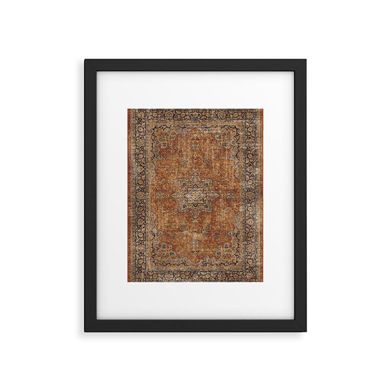 mustard antique rug Framed Art Print Gallery Image 5