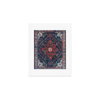 Persian blue and red retro rug Art Print Gallery Image 1