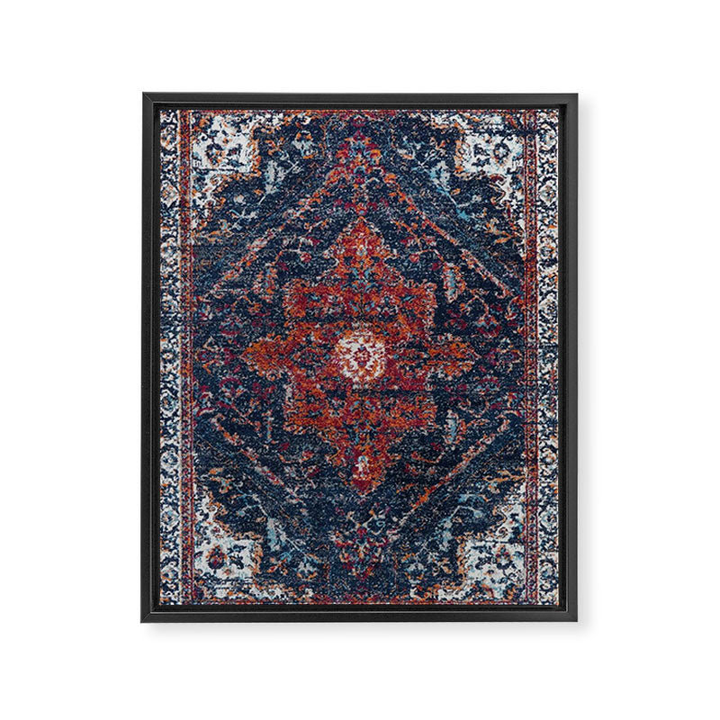 Persian blue and red retro rug Framed Canvas Print Gallery Image 6