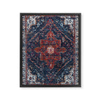 Persian blue and red retro rug Framed Canvas Print Gallery Image 6