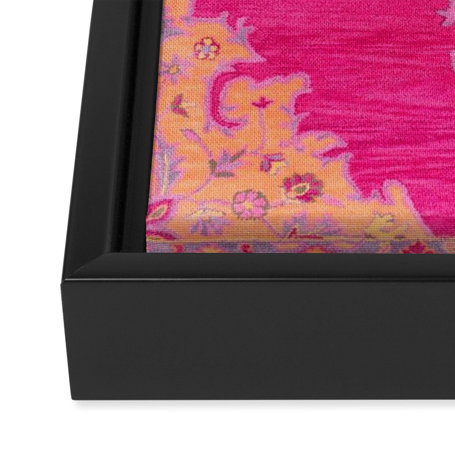 Pink ang Orange oriental carpet Framed Canvas Print Gallery Image 3