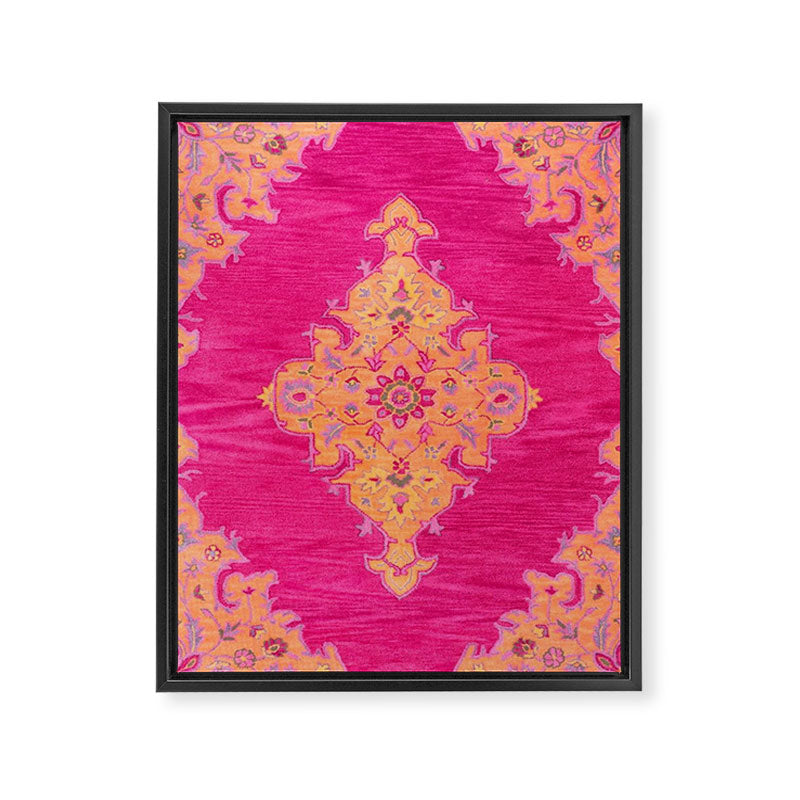 Pink ang Orange oriental carpet Framed Canvas Print Gallery Image 6