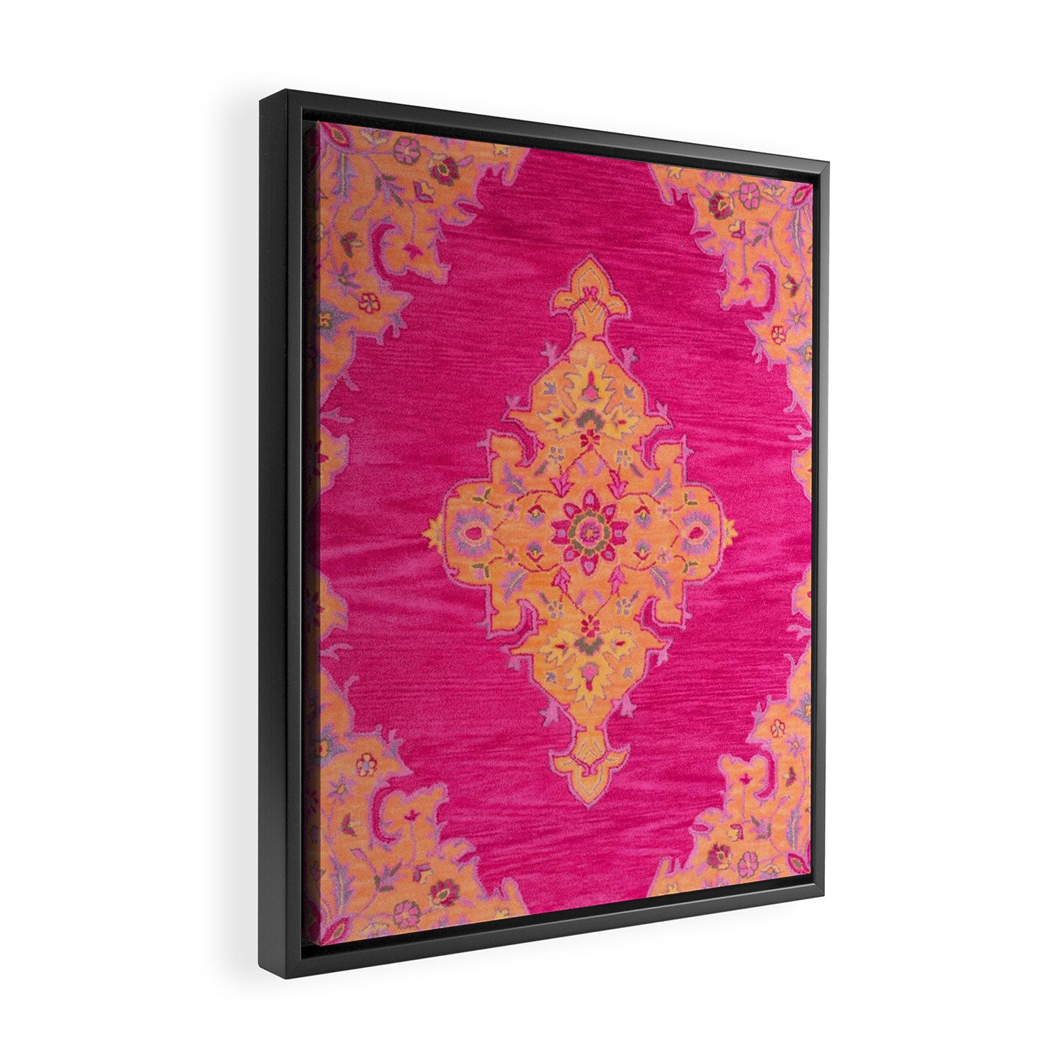 Pink ang Orange oriental carpet Framed Canvas Print Gallery Image 2