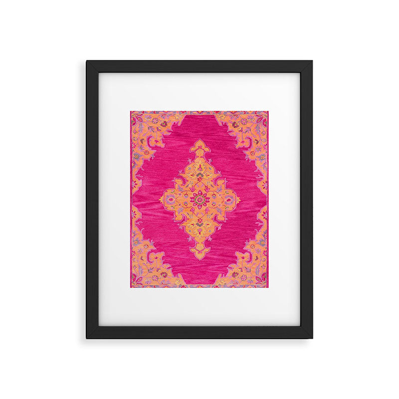 Pink ang Orange oriental carpet Framed Art Print Gallery Image 5