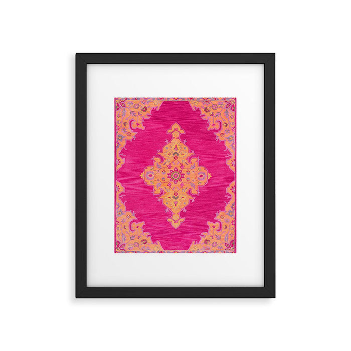 Pink ang Orange oriental carpet Framed Art Print Gallery Image 1