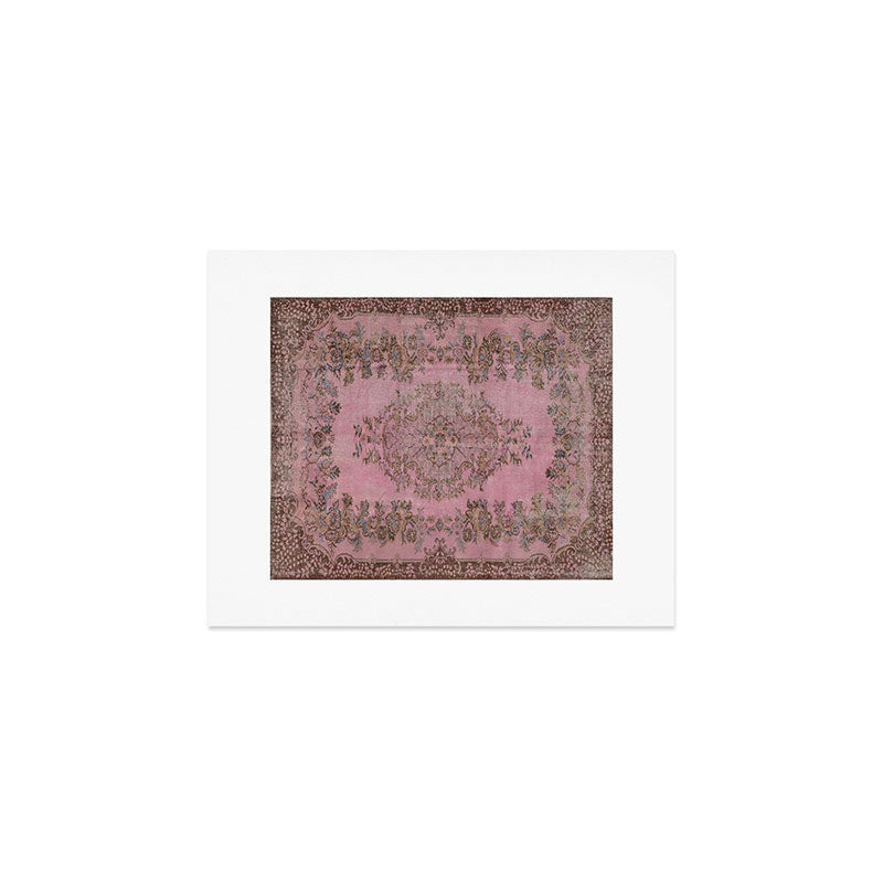 pink oriental vintage carpet Art Print Gallery Image 1