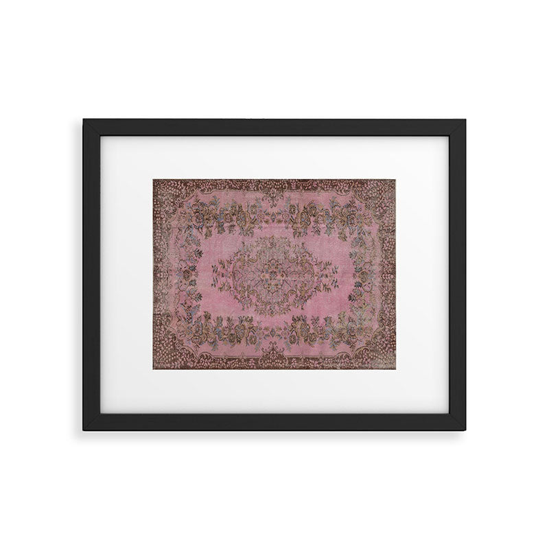 pink oriental vintage carpet Framed Art Print Gallery Image 5