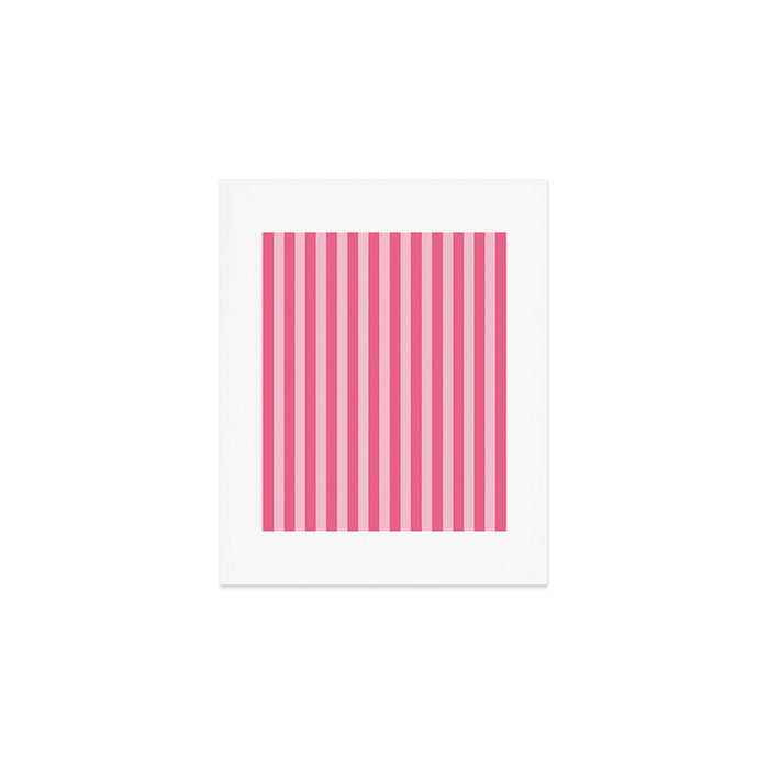 Pink Striped Pattern - Minimal Restro Aesthetic Art Print Gallery Image 1