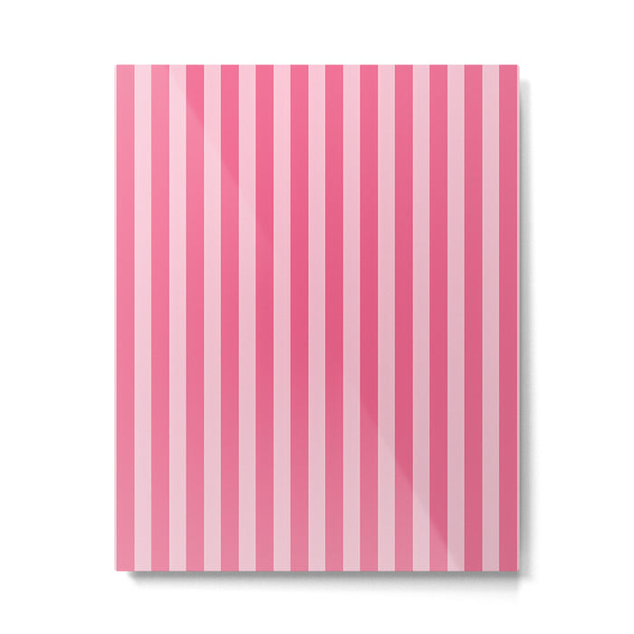 Pink Striped Pattern - Minimal Restro Aesthetic Metal Print Gallery Image 1