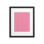 Pink Striped Pattern - Minimal Restro Aesthetic Framed Art Print Gallery Image 6